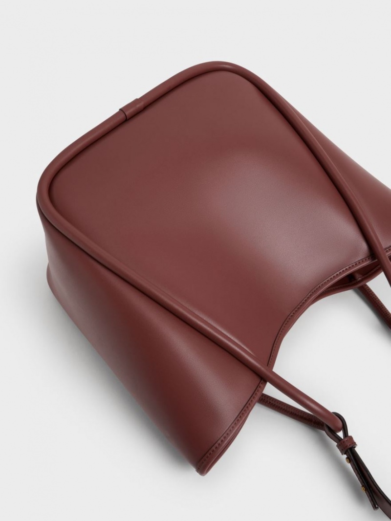 τσάντεσ tote Charles And Keith Tubular Slouchy σοκολάτα | 93502-PZNM