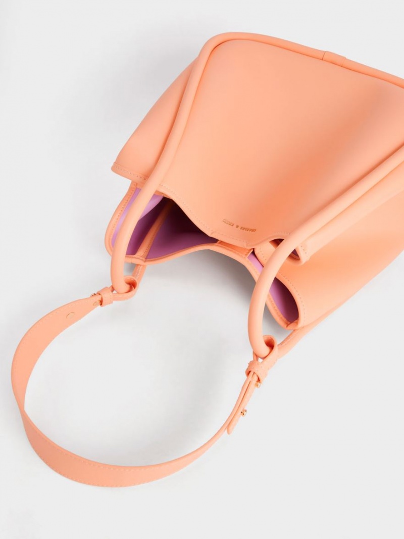 τσάντεσ tote Charles And Keith Tubular Slouchy πορτοκαλι | 82964-XVWP