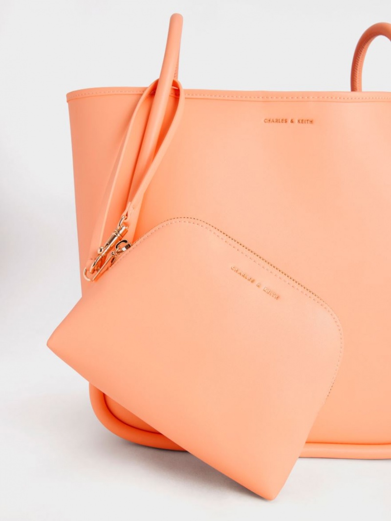 τσάντεσ tote Charles And Keith Tubular Slouchy πορτοκαλι | 82964-XVWP
