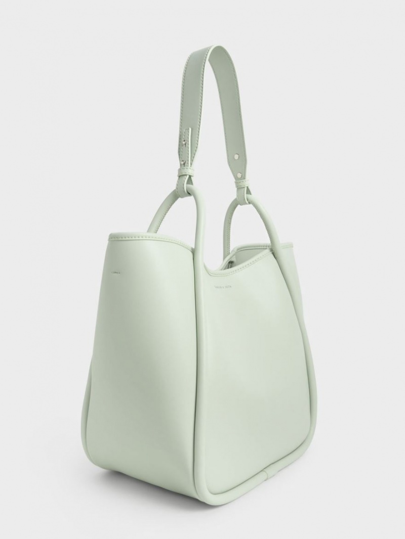 τσάντεσ tote Charles And Keith Tubular Slouchy μεντα | 02853-PYIL