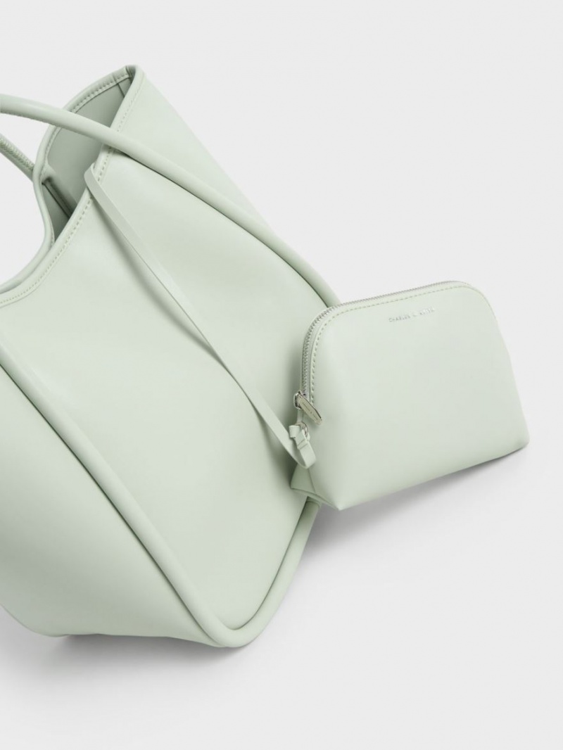 τσάντεσ tote Charles And Keith Tubular Slouchy μεντα | 02853-PYIL
