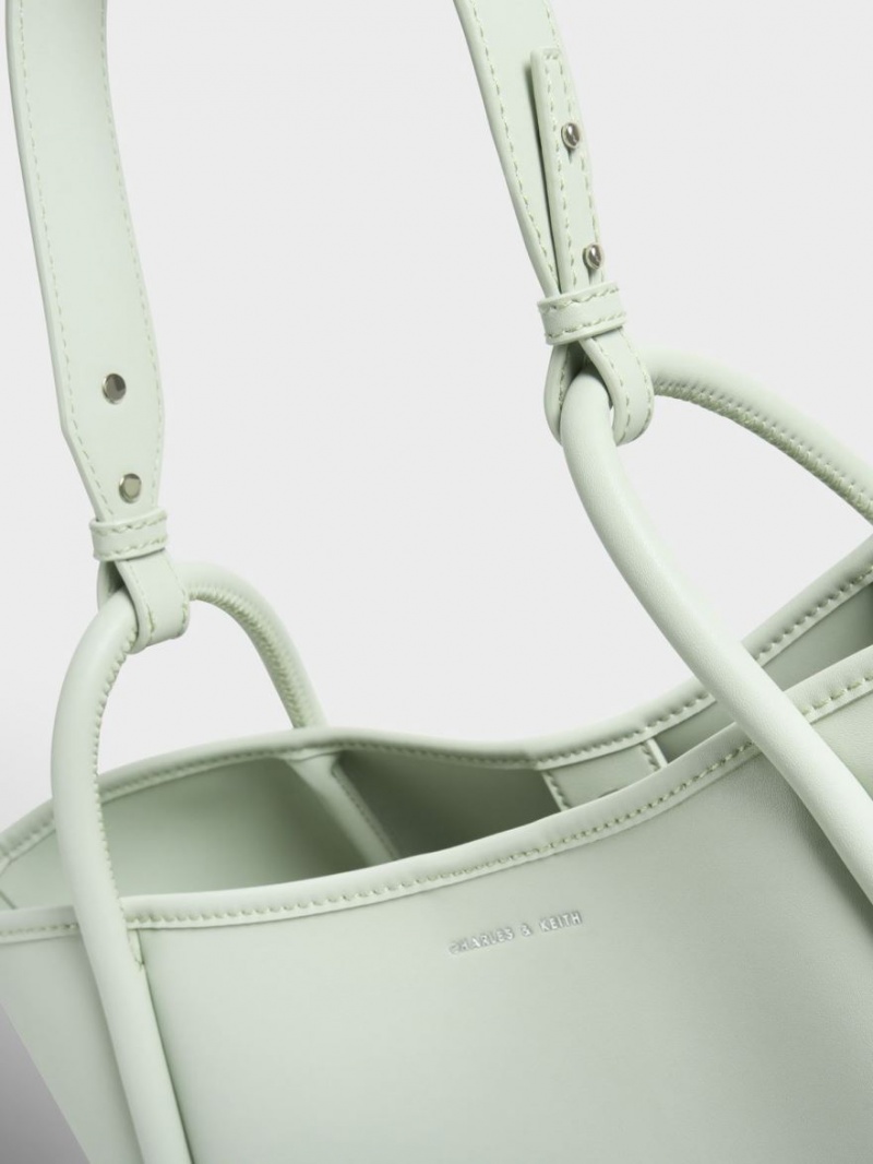 τσάντεσ tote Charles And Keith Tubular Slouchy μεντα | 02853-PYIL