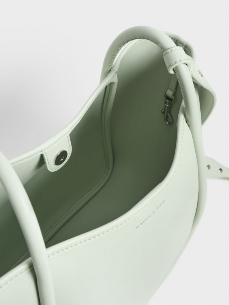 τσάντεσ tote Charles And Keith Tubular Slouchy μεντα | 02853-PYIL
