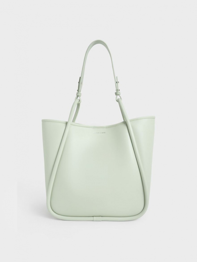 τσάντεσ tote Charles And Keith Tubular Slouchy μεντα | 02853-PYIL