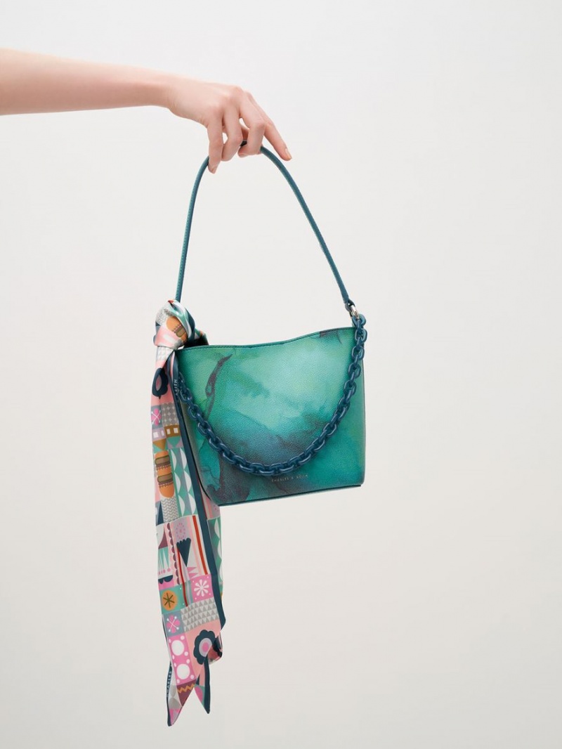 bucket bags Charles And Keith Alcott Scarf τυρκουάζ | 93140-BHGR