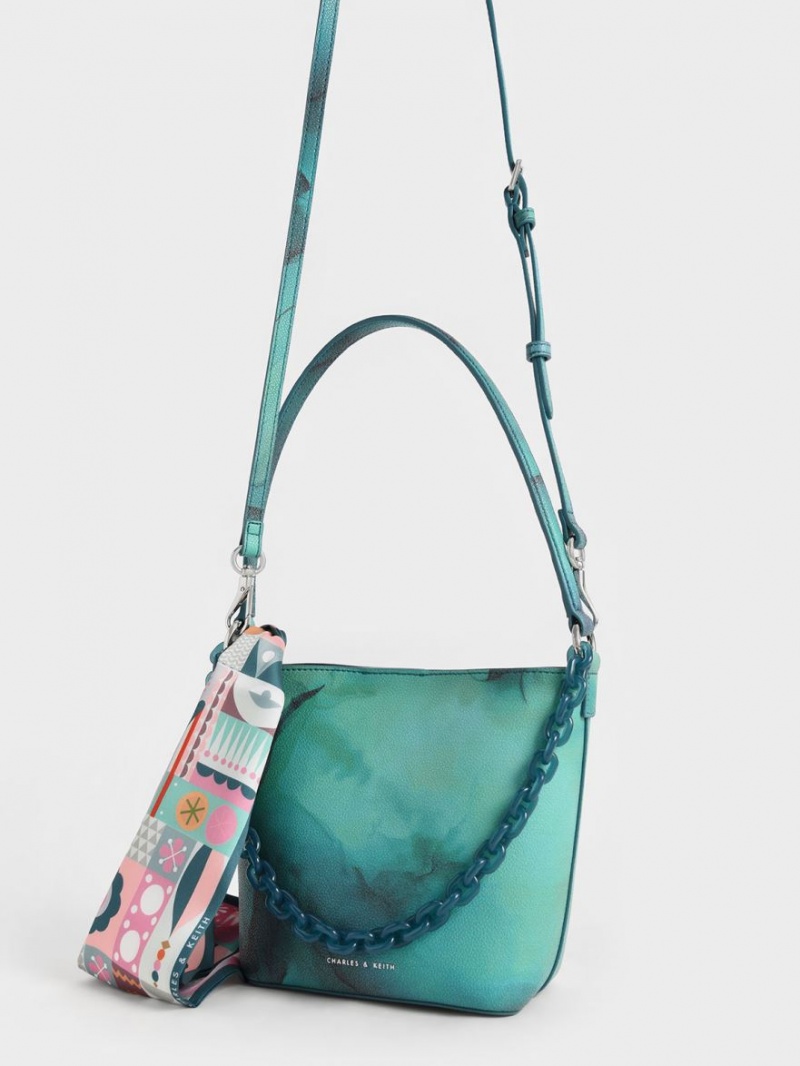 bucket bags Charles And Keith Alcott Scarf τυρκουάζ | 93140-BHGR