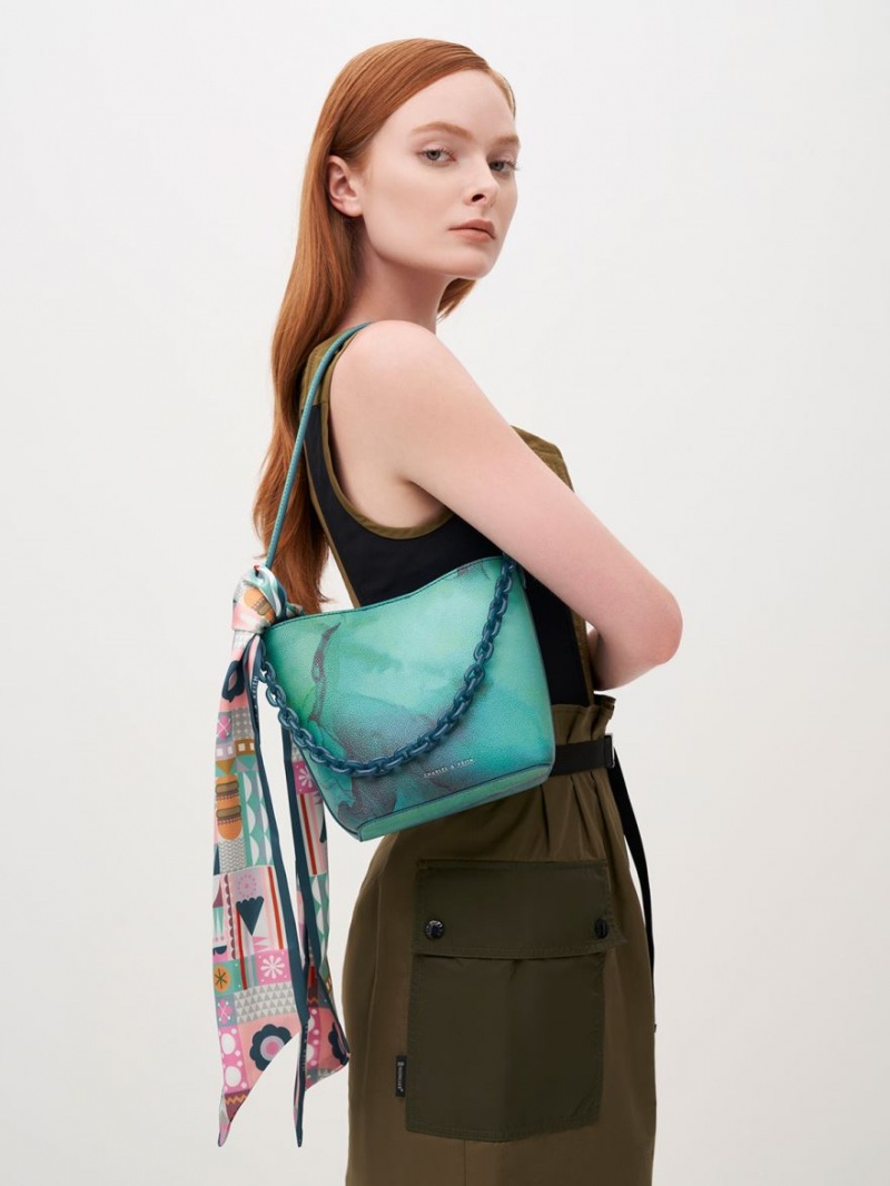 bucket bags Charles And Keith Alcott Scarf τυρκουάζ | 93140-BHGR
