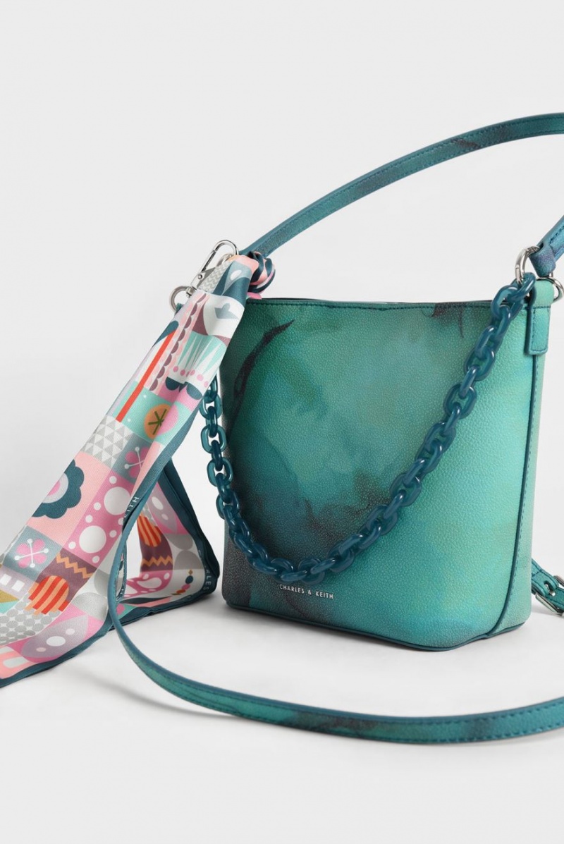 bucket bags Charles And Keith Alcott Scarf τυρκουάζ | 93140-BHGR