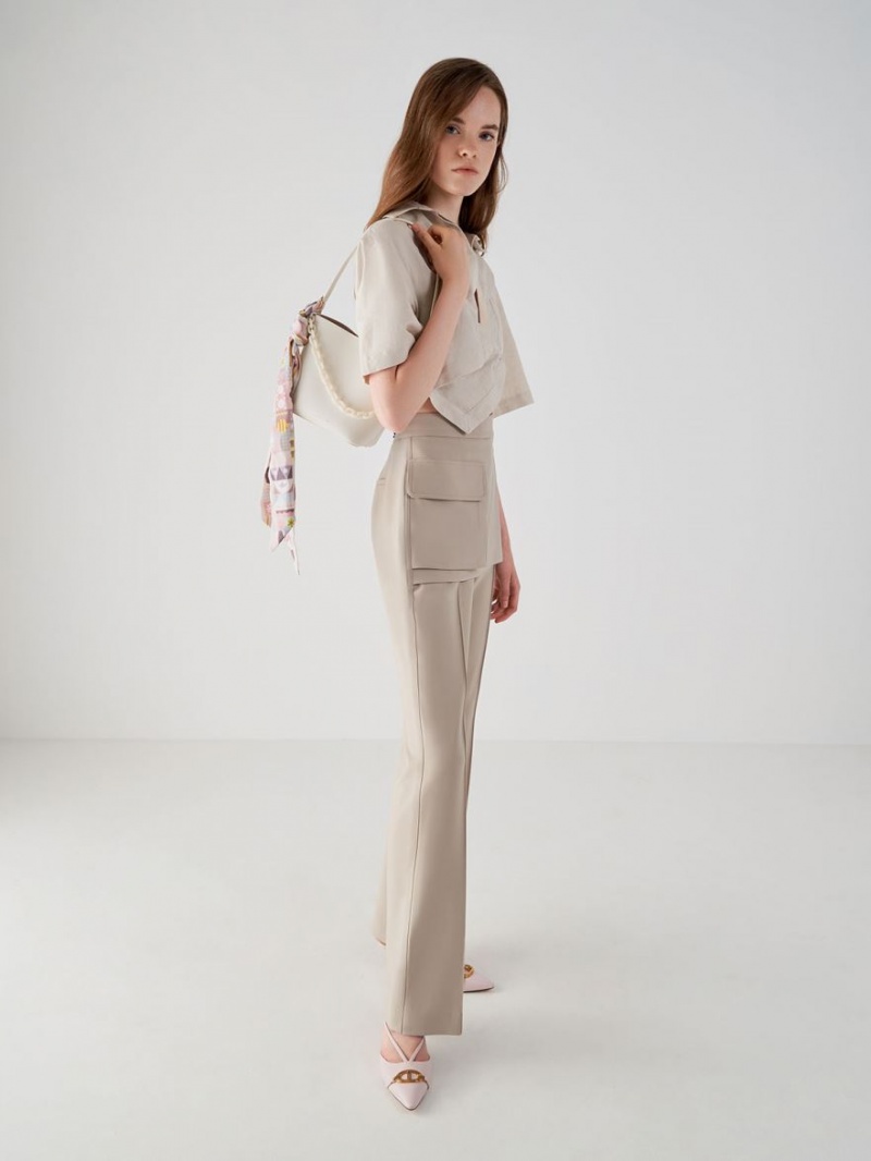 bucket bags Charles And Keith Alcott Scarf κρέμα | 54687-ICZB