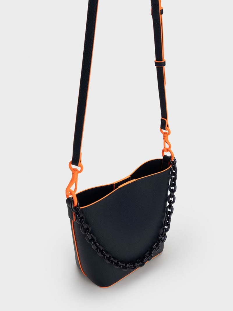 bucket bags Charles And Keith Alcott Scarf σκουρο μπλε | 48730-GDIS