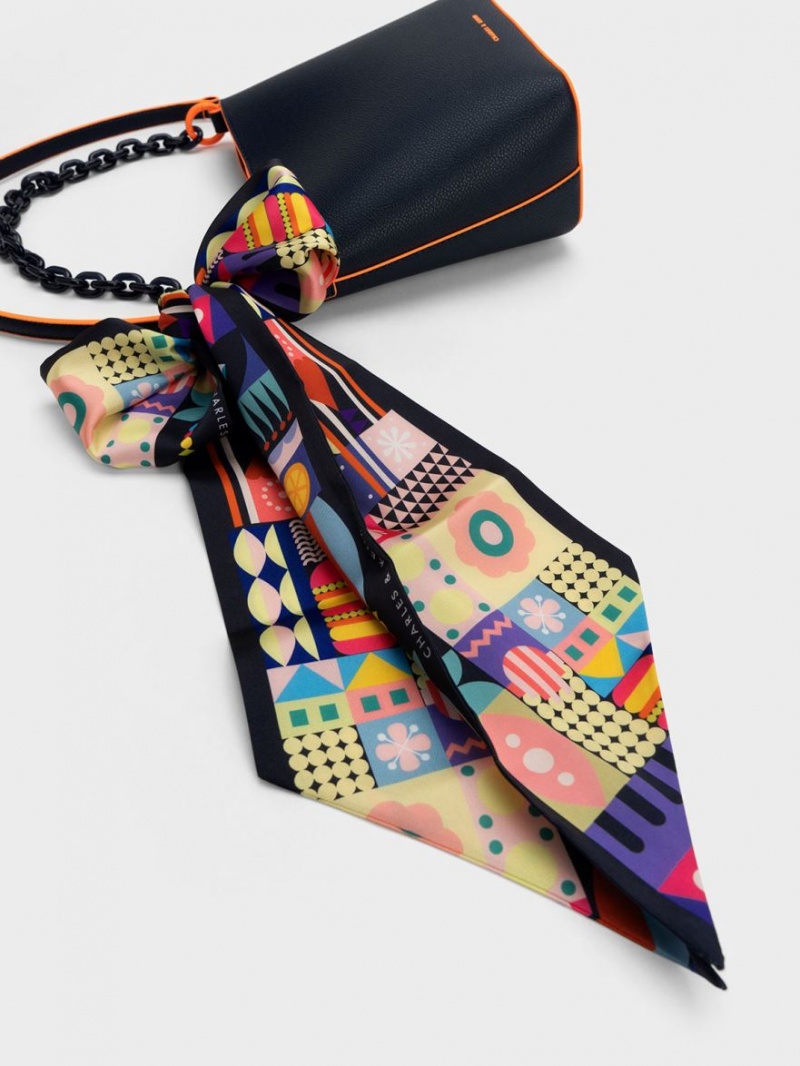 bucket bags Charles And Keith Alcott Scarf σκουρο μπλε | 48730-GDIS