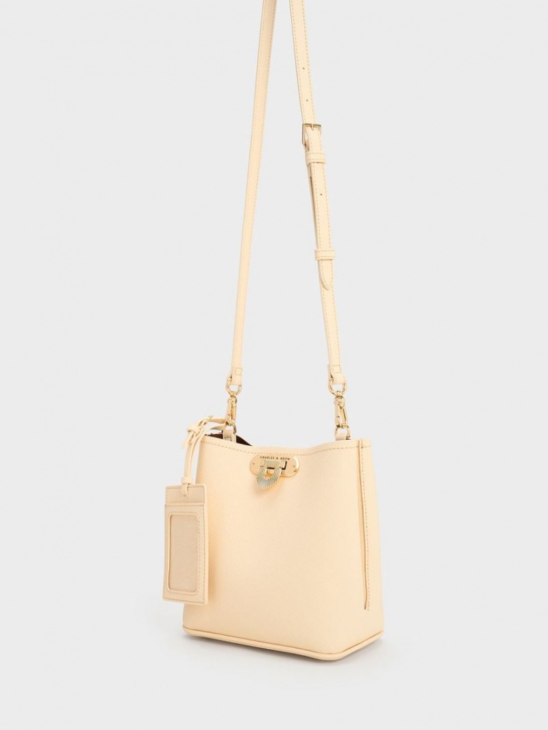 bucket bags Charles And Keith Alcott Μπεζ | 86307-EWIH