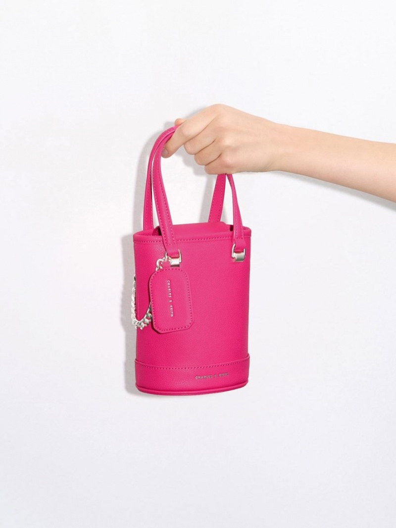 bucket bags Charles And Keith Avis Cylindrical φουξια | 69178-ECJF