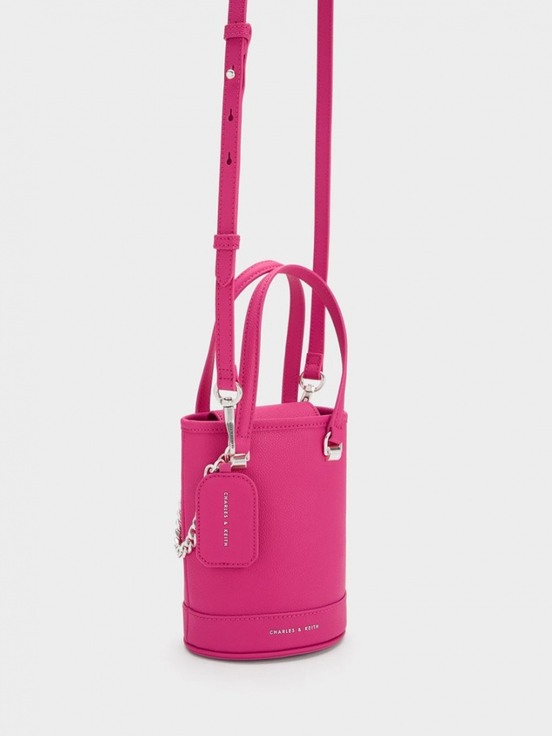 bucket bags Charles And Keith Avis Cylindrical φουξια | 69178-ECJF