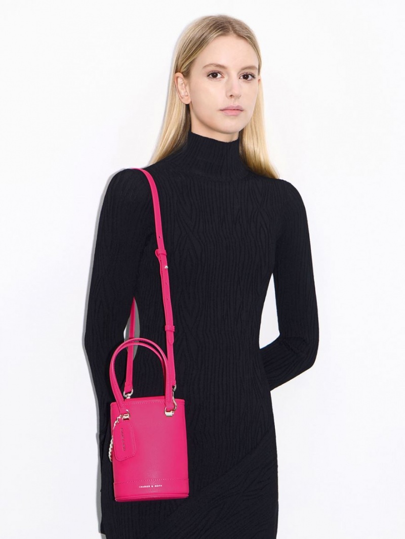 bucket bags Charles And Keith Avis Cylindrical φουξια | 69178-ECJF