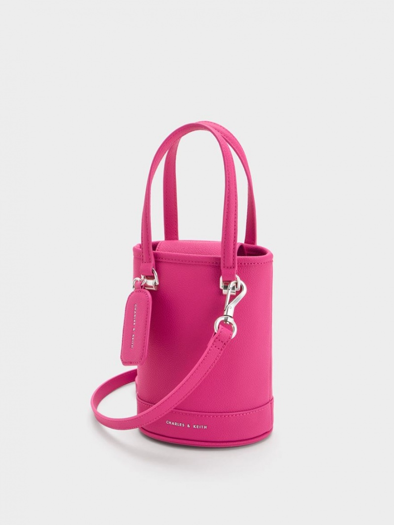 bucket bags Charles And Keith Avis Cylindrical φουξια | 69178-ECJF