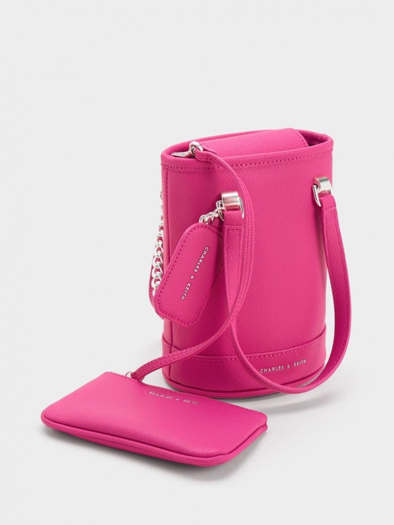 bucket bags Charles And Keith Avis Cylindrical φουξια | 69178-ECJF