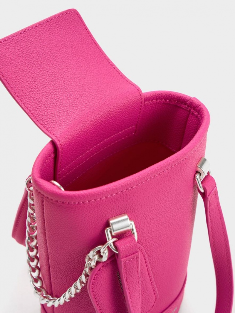bucket bags Charles And Keith Avis Cylindrical φουξια | 69178-ECJF