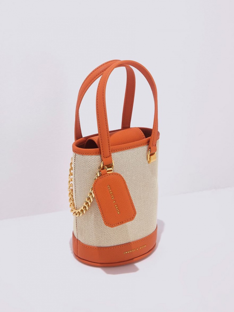bucket bags Charles And Keith Avis Cylindrical πορτοκαλι | 49780-HUWX