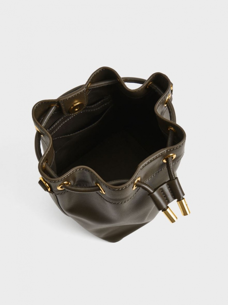 bucket bags Charles And Keith Braided-Handle Drawstring μαυρα | 43769-DEYK