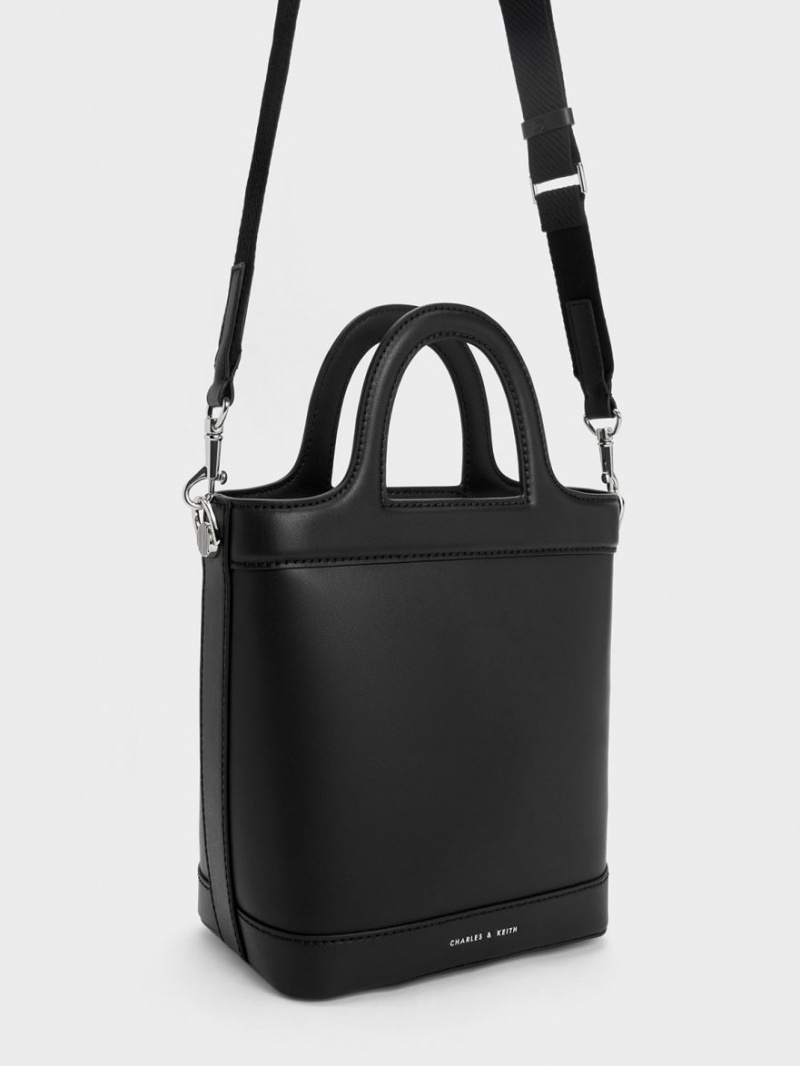 bucket bags Charles And Keith Bronte Top Handle μαυρα | 73298-FIZK