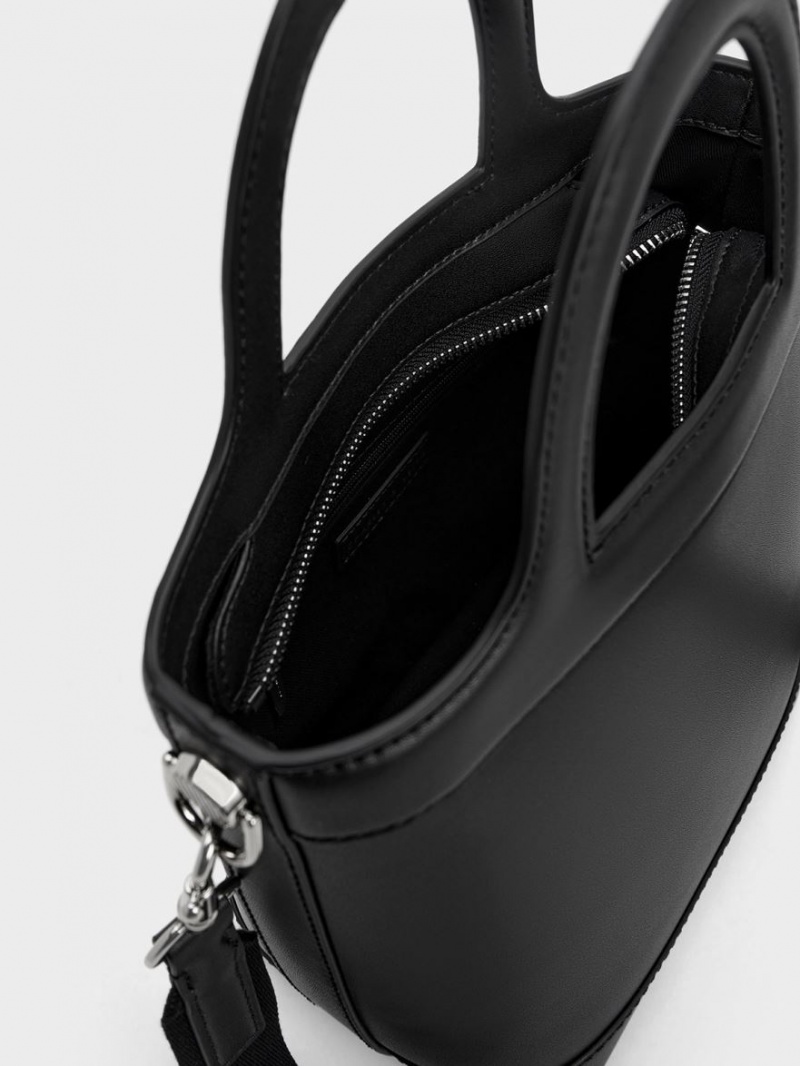 bucket bags Charles And Keith Bronte Top Handle μαυρα | 73298-FIZK