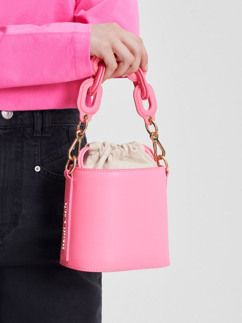 bucket bags Charles And Keith Catena ροζ | 82410-GNKM