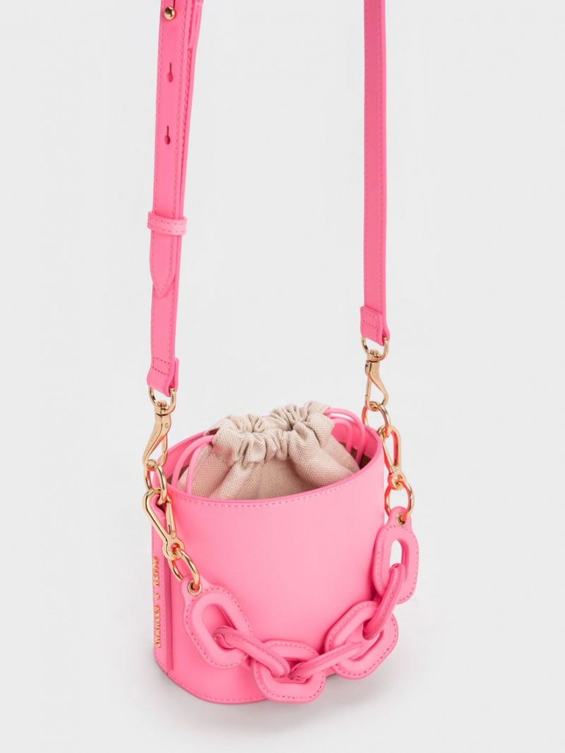 bucket bags Charles And Keith Catena ροζ | 82410-GNKM