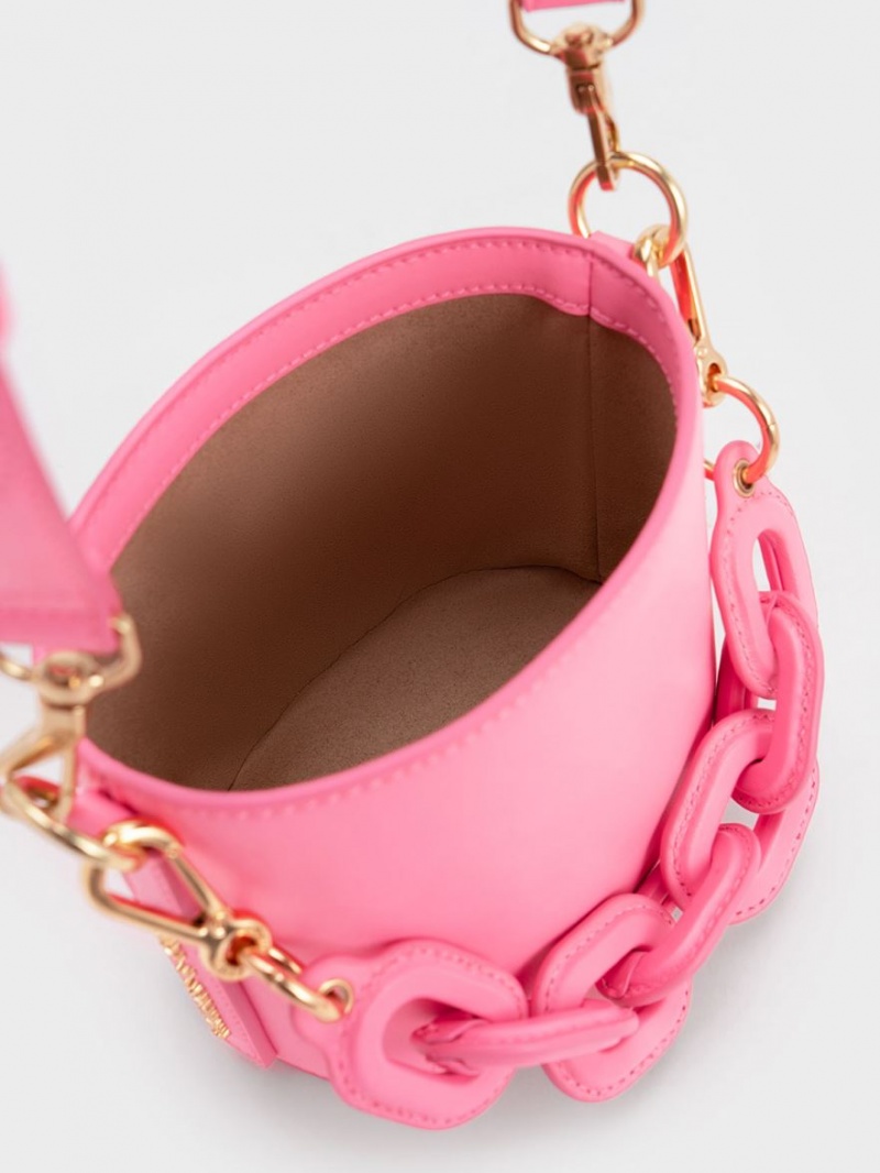 bucket bags Charles And Keith Catena ροζ | 82410-GNKM
