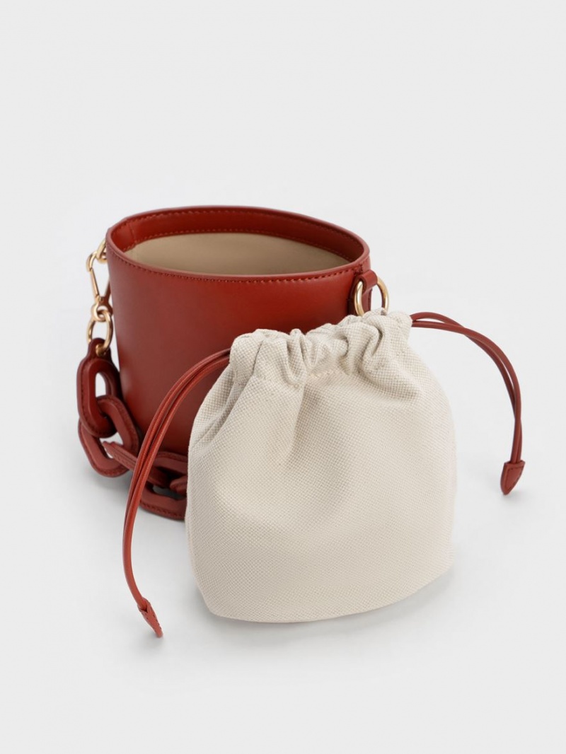 bucket bags Charles And Keith Catena σκούρο κοκκινα | 16934-GDBQ