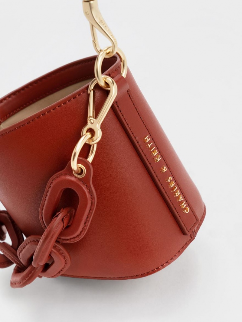 bucket bags Charles And Keith Catena σκούρο κοκκινα | 16934-GDBQ