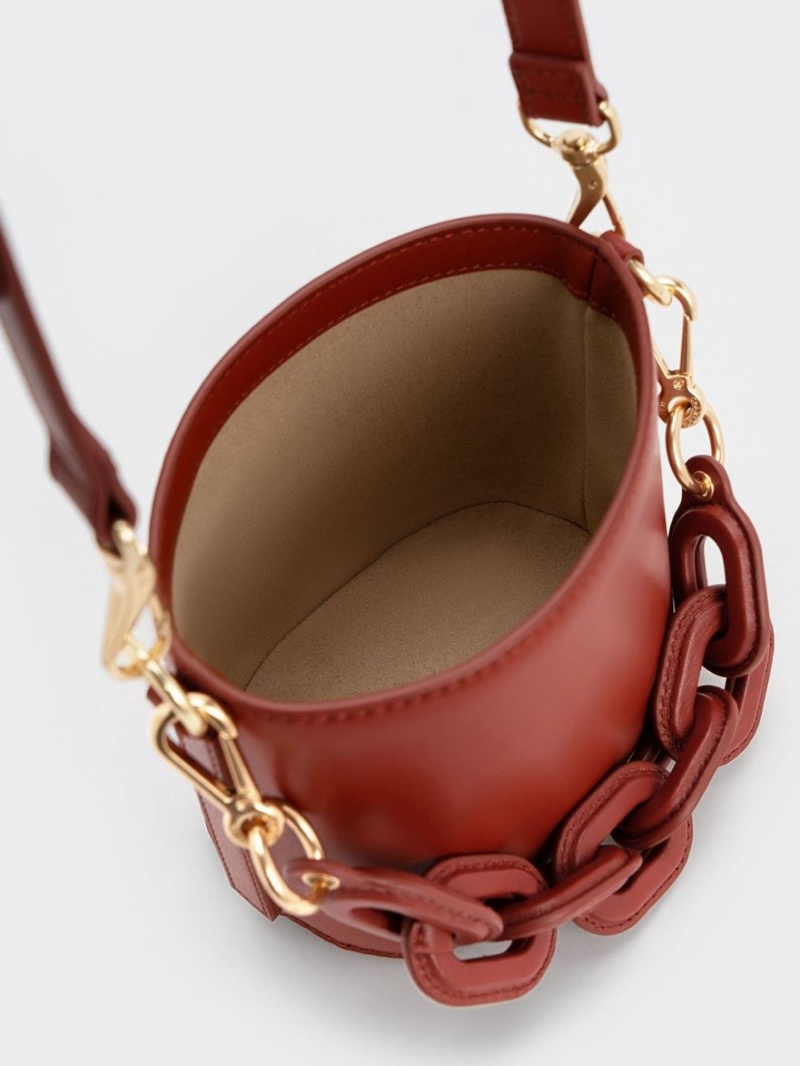 bucket bags Charles And Keith Catena σκούρο κοκκινα | 16934-GDBQ