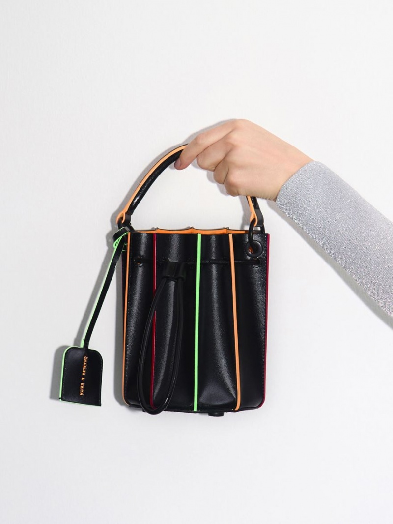 bucket bags Charles And Keith Clove Top Handle μαυρα | 93804-XIYW