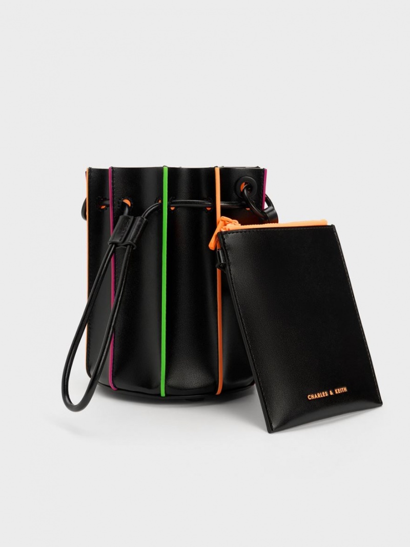 bucket bags Charles And Keith Clove Top Handle μαυρα | 93804-XIYW