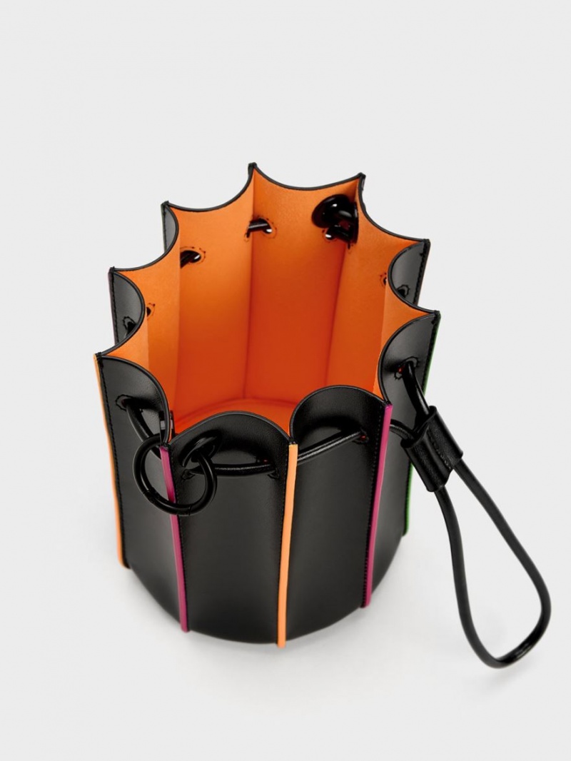 bucket bags Charles And Keith Clove Top Handle μαυρα | 93804-XIYW