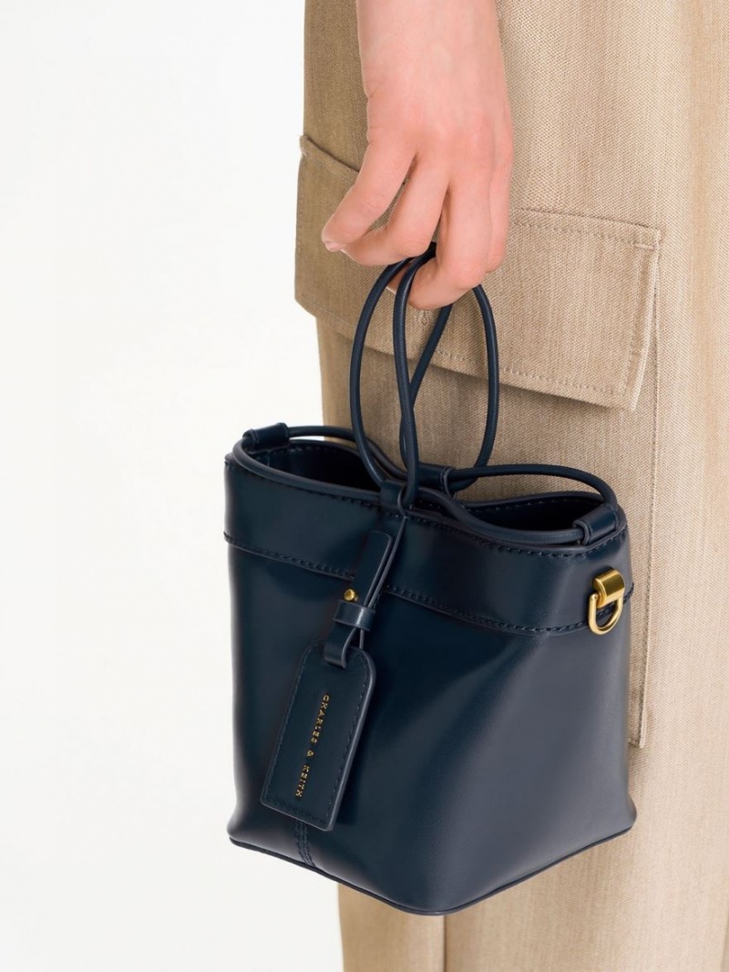 bucket bags Charles And Keith Cordele σκουρο μπλε | 19023-DQYT