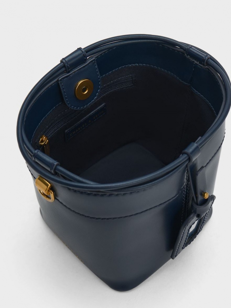 bucket bags Charles And Keith Cordele σκουρο μπλε | 19023-DQYT