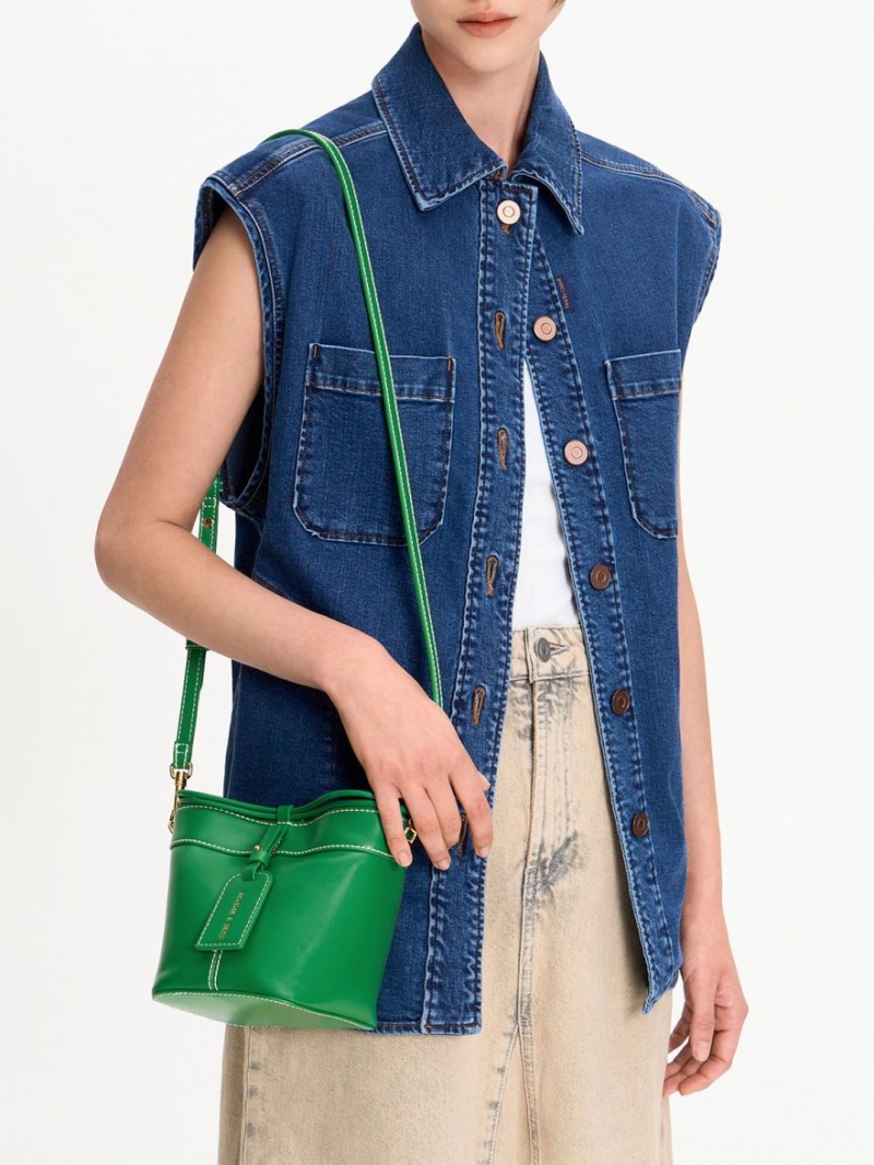 bucket bags Charles And Keith Cordele πρασινο | 37529-KFZS