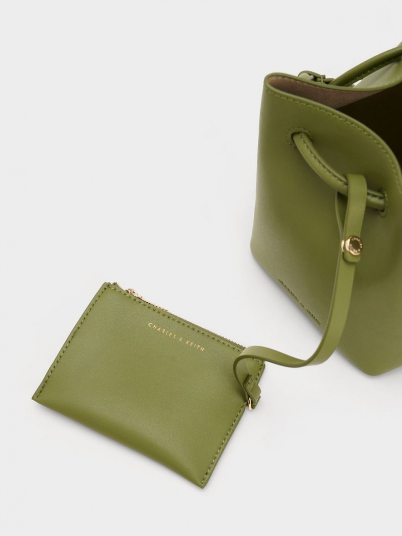 bucket bags Charles And Keith Cube Knotted Ελιά | 34769-ARXL