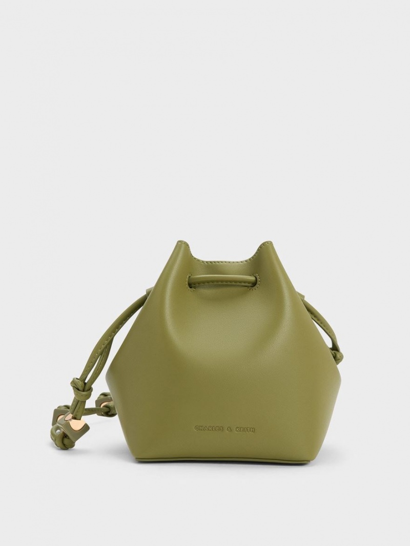 bucket bags Charles And Keith Cube Knotted Ελιά | 34769-ARXL