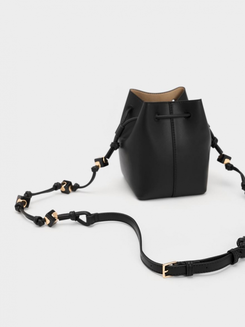 bucket bags Charles And Keith Cube Knotted μαυρα | 58463-PBOE