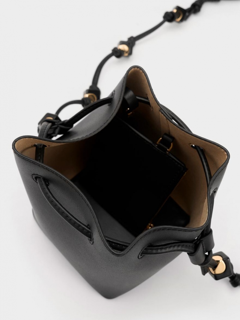 bucket bags Charles And Keith Cube Knotted μαυρα | 58463-PBOE