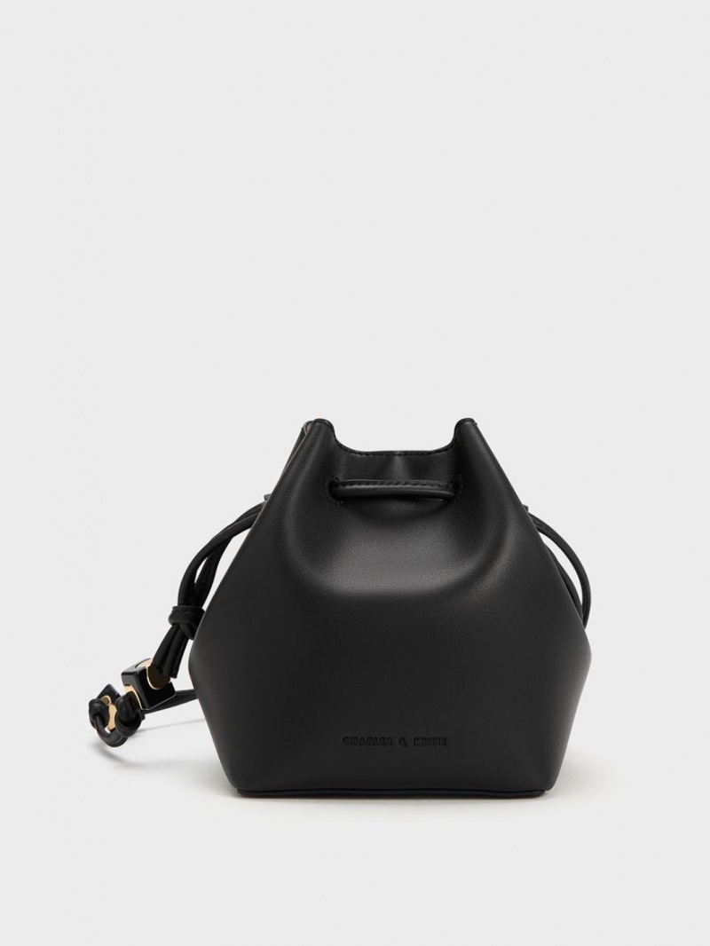 bucket bags Charles And Keith Cube Knotted μαυρα | 58463-PBOE