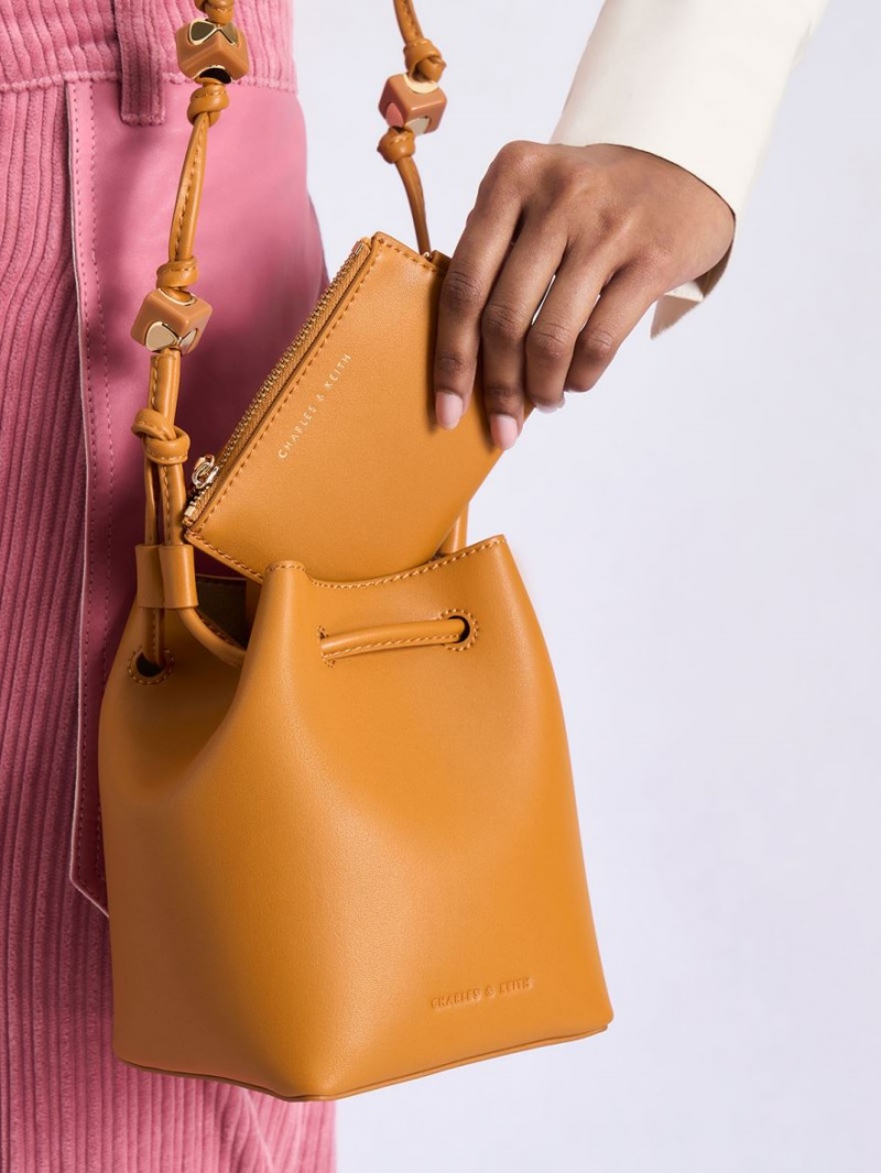 bucket bags Charles And Keith Cube Knotted πορτοκαλι | 31048-MRYL