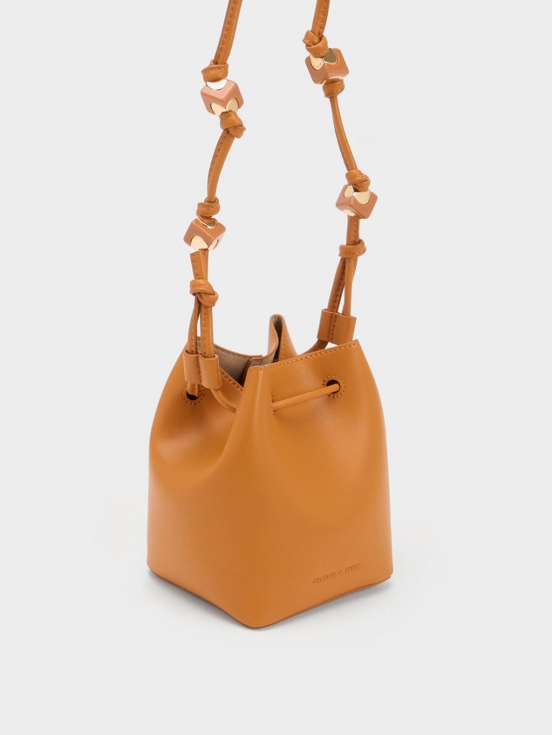 bucket bags Charles And Keith Cube Knotted πορτοκαλι | 31048-MRYL