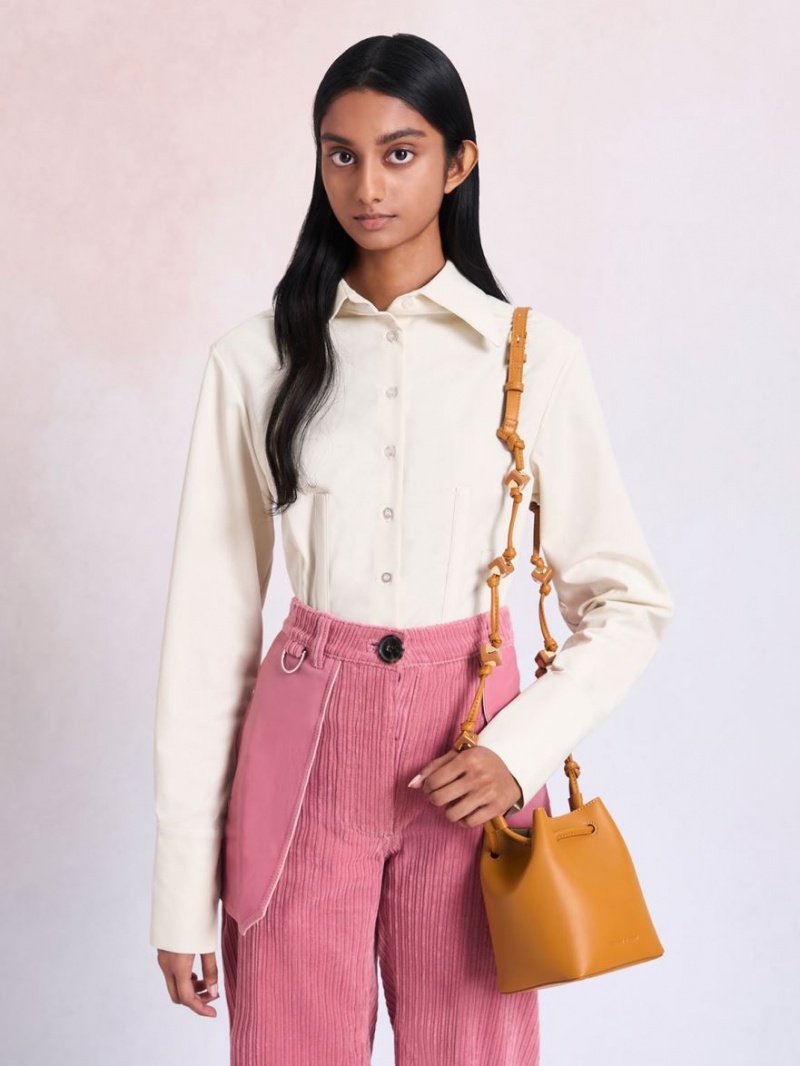 bucket bags Charles And Keith Cube Knotted πορτοκαλι | 31048-MRYL