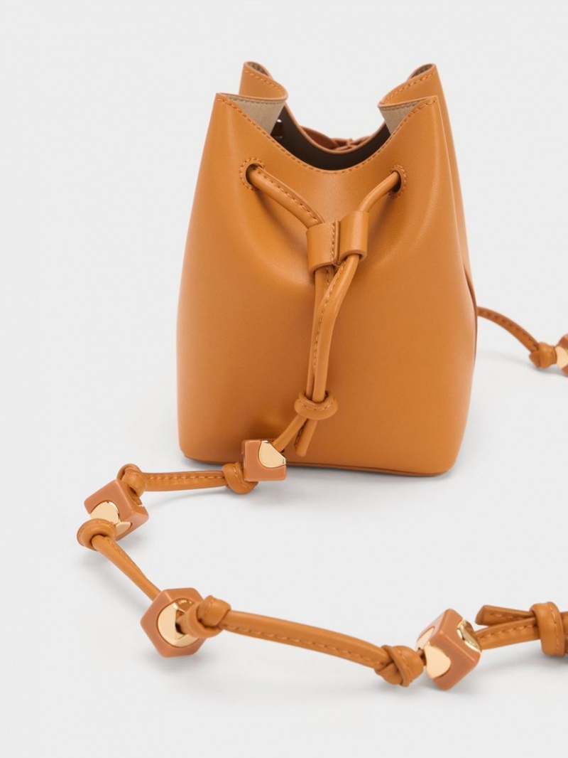 bucket bags Charles And Keith Cube Knotted πορτοκαλι | 31048-MRYL
