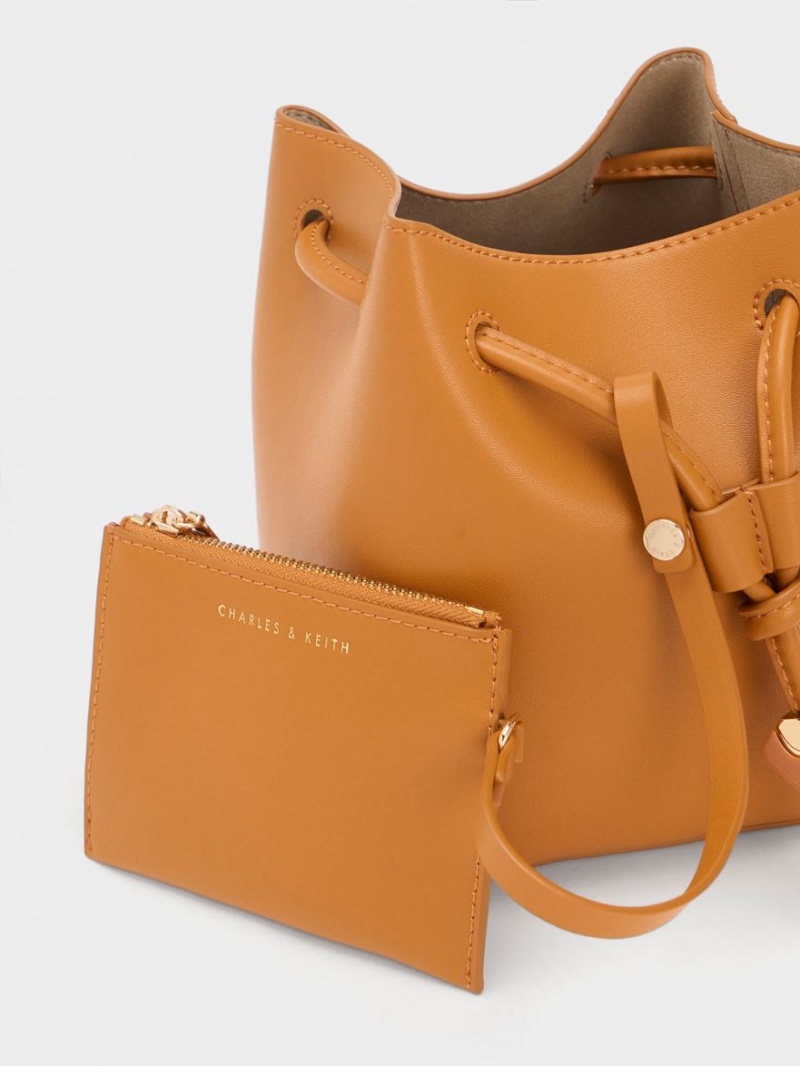 bucket bags Charles And Keith Cube Knotted πορτοκαλι | 31048-MRYL