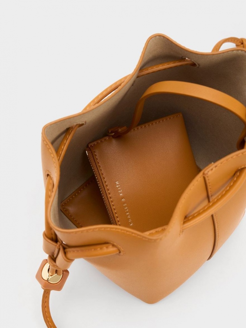 bucket bags Charles And Keith Cube Knotted πορτοκαλι | 31048-MRYL