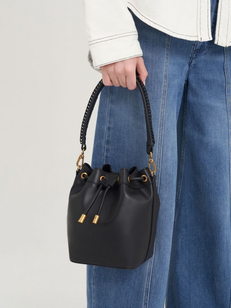 bucket bags Charles And Keith Drawstring μαυρα | 42639-YJVL